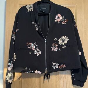 Who What Wear Black Floral Bomber Jacket